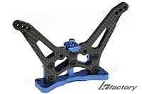 B4 Carbon Rear Shock Tower with Aluminium Mount Blue