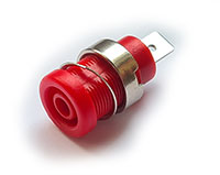 Amass M12mm Terminal 4mm Brass Nickel Plated Socket 1000V / 32A Red 1pcs (  )