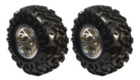 Austar Tires 130x57mm on Chrome Wheel HEX12mm 2pcs (  )
