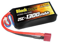 Black Magic 3S LiPo Battery 11.1V 1300mAh 25C T-Plug (  )