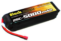 Black Magic Soft Case LiPo 22.2V 5000mAh 25C Deans Plug (  )