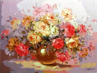Vase with Flowers - Painting By Numbers 40x50cm (  )