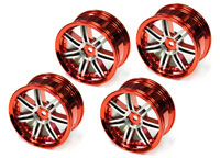 Austar 7-Double Spokes Aluminum Wheel Red/Chrome 26mm 4pcs (  )