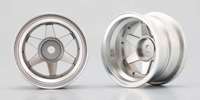 Yokomo Small Rimm 6-Spoke Wheel for A-Arm Silver 12mm Offset 2pcs