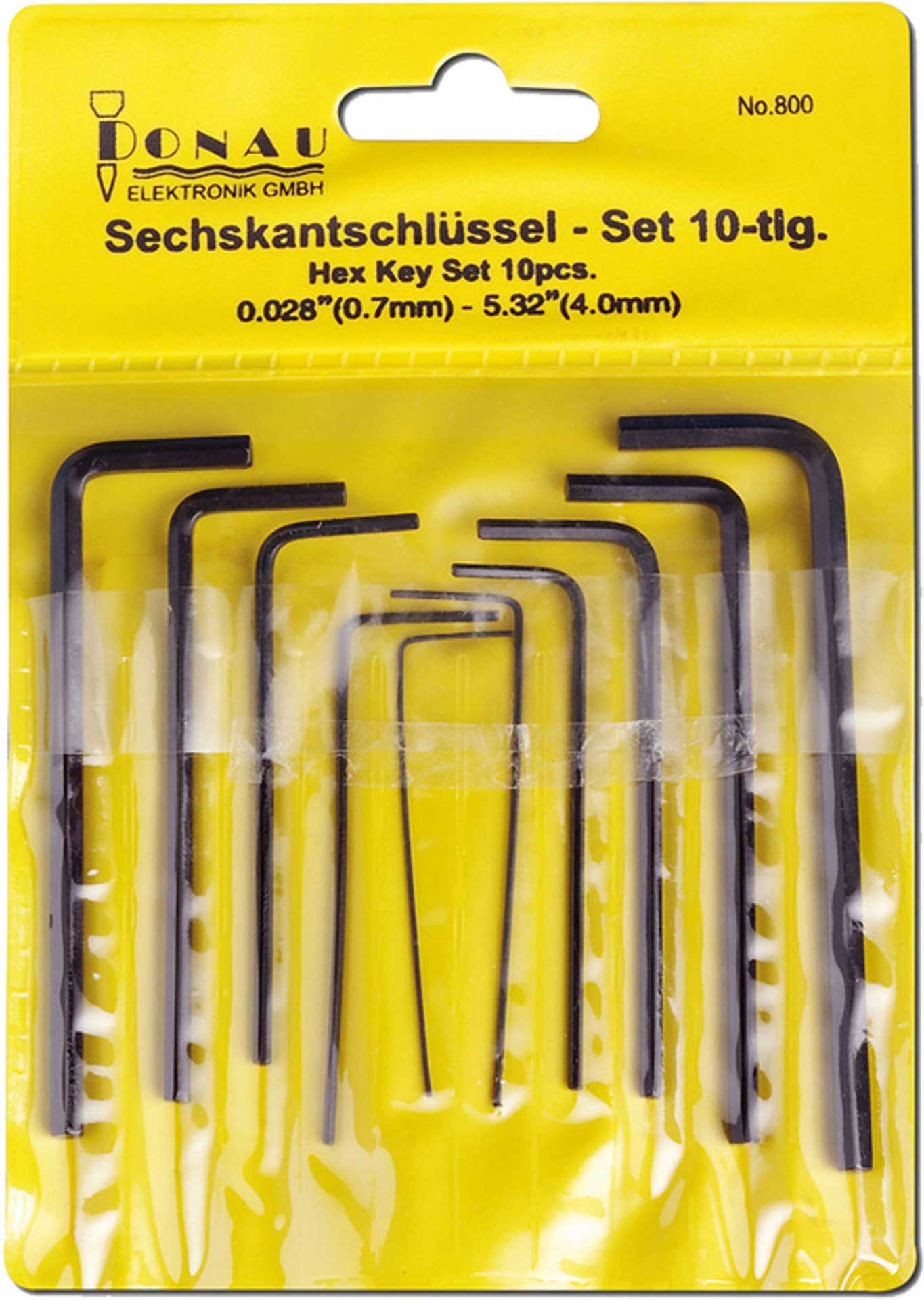 Donau Hex Wrench 0.028-5/32 Set 10pcs (  )
