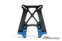 T4 Carbon Front Shock Tower with Aluminium Mount Blue