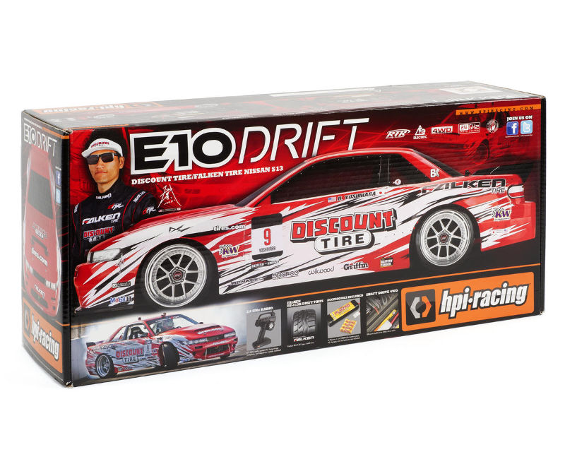 Радиоуправляемая машина HPI Nissan S13 Discount Tire/Falken Tire E10 Drift Waterproof 2.4GHz RTR (HPI-109291) (нажмите для увеличения) Радиоуправляемая машина HPI Nissan S13 Discount Tire/Falken Tire E10 Drift Waterproof 2.4GHz RTR (HPI-109291) (нажмите для увеличения)