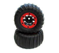 HobbySoul Rock Crawler Tires 114mm on 2.2 Beadlock Wheels Rim 2pcs (  )