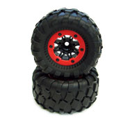 HobbySoul Rock Crawler Tires 115mm on 2.2 Beadlock Wheels Rim 2pcs (  )