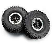 TFL Baja Tires 116mm on 1.9 10-Spoke Aluminium Wheels Silver/Black 2pcs