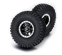 TFL Baja Heavy Duty Tires 116mm on 1.9 5-Spoke Aluminium Wheels Black/Silver 2pcs (  )