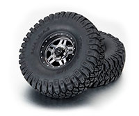 TFL Baja Heavy Duty Tires 116mm on 1.9 5-Spoke Aluminium Wheels Grey/Black 2pcs (  )