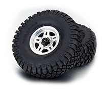 TFL Baja Heavy Duty Tires 116mm on 1.9 5-Spoke Aluminium Wheels Silver 2pcs (  )