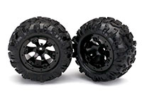 Pre-Mounted Canyon AT 2.2 Tires on Geode Beadlock Style Wheels Black 1/16 HEX12mm 2pcs (  )