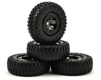 Losi Pre-Mounted Scale AT Tire & Wheel Set Black 4pcs (  )