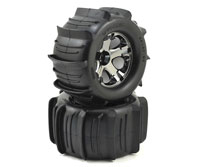 Paddle Tires 2.8 on Black Chrome All-Star Nitro Front Wheels 2pcs (  )