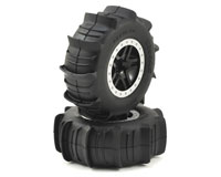 Paddle Tires on Rear SCT Split-Spoke Black Chrome Beadlock 2pcs (  )