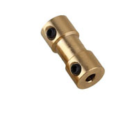 Brass Shaft Motor Transmission Connector 4mm-4mm×D9×H20mm (  )