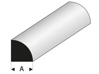 Super Stryrene ASA Quarter Round Rod Profiles 1.5x330mm White 1pcs (  )