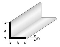 Super Stryrene ASA Angle A=B Profile 5x5x330mm White 1pcs (  )