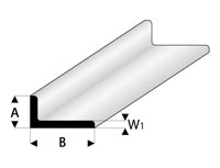 Super Stryrene ASA Angle A=0.5B L-Profile 4x8x330mm White 1pcs (  )
