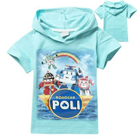 Robocar Poli Friends T-Shirt with Hood Blue 100 (  )