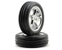 Alias Ribbed Tires 2.2 on Tracer Chrome Wheels Front 2pcs (  )