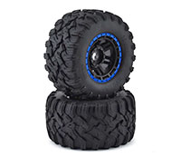 Maxx Pre-Mounted Tires & Wheels Black/Blue 2pcs (  )