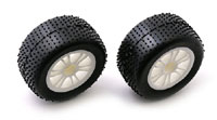 RC18 Standard Spoked Wheel White with Mini-Pin Tire Mounted 2pcs (  )