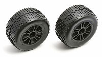 RC18 Standard Spoked Wheel Black with Mini-Pin Tire Mounted 2pcs (  )