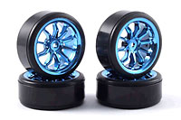 Fastrax 10-Spoke Drift Wheel Blue & Tyre Set 4pcs (  )
