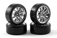 10-Spoke Drift Wheel Chrome & Tyre Set 4pcs (  )