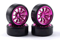 10-Spoke Drift Wheel Purple & Tyre Set 4pcs (  )