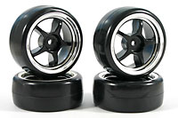 5-Spoke Drift Wheel Black & V2 Tyre Set 4pcs (  )