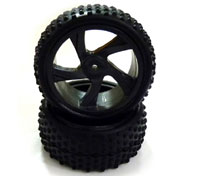 Himoto Tire and Black Rim for Buggy/Short Course 1/18 2pcs (  )