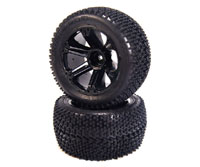 Matrix Tires 2.8 on Addict Black Wheels Front EP/Rear NT HEX12mm 2pcs (  )