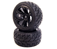 Velocity Tires 2.8 on Addict Black Wheels Rear HEX12mm 2pcs (  )