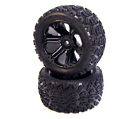 Dirt Crusher Tires 2.8 on Addict Black Wheels Rear HEX12mm 2pcs (  )
