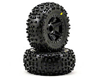 Badlands 2.8 Traxxas Style Bead Tires on Desperado Black Wheels Electric Front 2pcs
