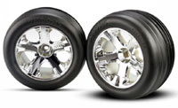 Alias Ribbed Tires 2.8 on All-Star Chrome Wheels HEX12mm Front 2pcs (  )