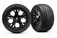 Alias Ribbed Tires 2.8 on All-Star Black Chrome Wheels HEX12mm Front 2pcs (  )