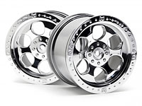 6-Spoke Wheel Shiny Chrome 83x56mm Hex 14mm 2pcs (  )