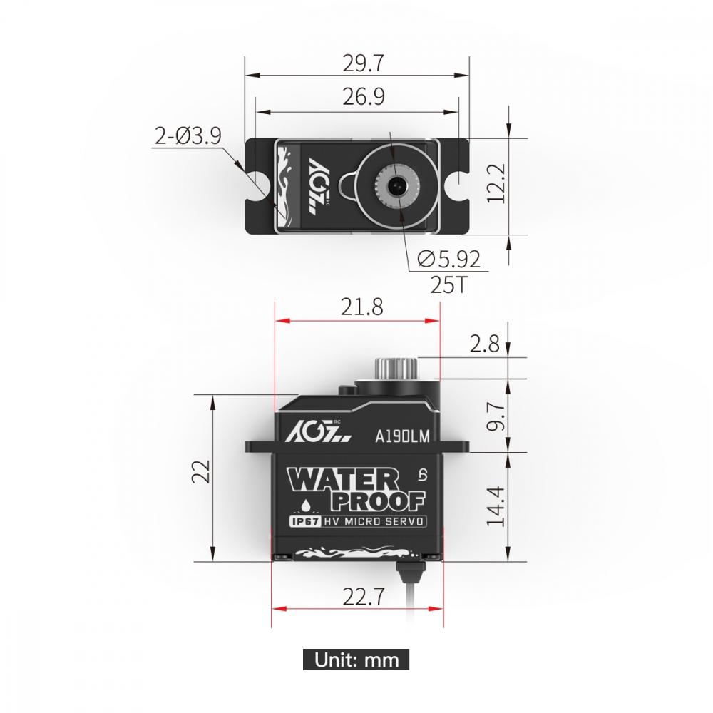 Сервопривод цифровой влагозащищённый AGF-RC A19DLM HV IP67 Waterproof Titanium Gear Digital Micro Servo (AGF-A19DLM) (нажмите для увеличения) Сервопривод цифровой влагозащищённый AGF-RC A19DLM HV IP67 Waterproof Titanium Gear Digital Micro Servo (AGF-A19DLM) (нажмите для увеличения)
