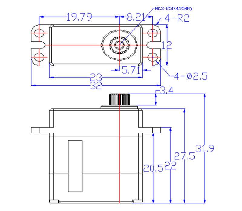 Сервопривод цифровой FeeTech FT2331M Metal Gear Mini Digital Servo 240° (FT2331M) (нажмите для увеличения) Сервопривод цифровой FeeTech FT2331M Metal Gear Mini Digital Servo 240° (FT2331M) (нажмите для увеличения)