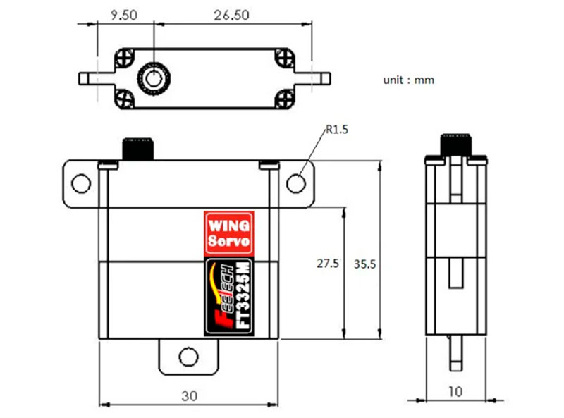 Сервомашинка Feetech FT3325P Metal Gear Slim Wing Digital Servo (FT3325P) (нажмите для увеличения) Сервомашинка Feetech FT3325P Metal Gear Slim Wing Digital Servo (FT3325P) (нажмите для увеличения)