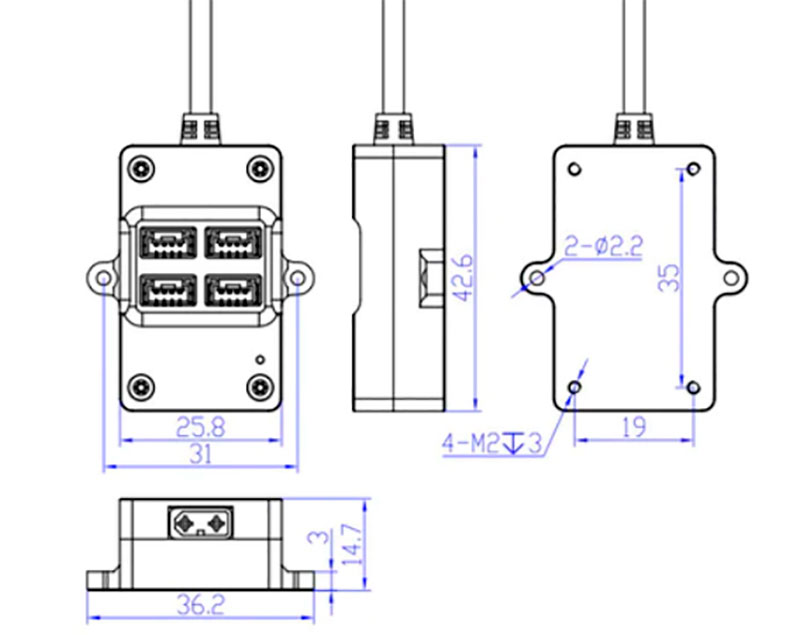 Разветвитель шины Holybro CAN Hub Module 27cm Cable (HB-SKU18085) (нажмите для увеличения) Разветвитель шины Holybro CAN Hub Module 27cm Cable (HB-SKU18085) (нажмите для увеличения)