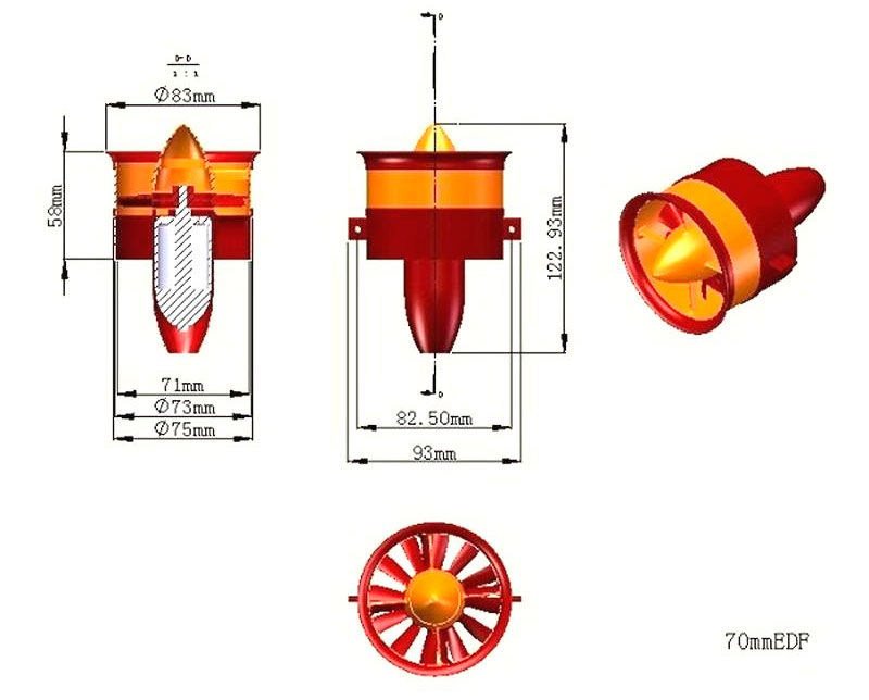 Импеллер с бесколлекторным мотором JP Hobby EDF 70mm 3055-2250kV CW 4-6S (JPH-7012-2250CW) (нажмите для увеличения) Импеллер с бесколлекторным мотором JP Hobby EDF 70mm 3055-2250kV CW 4-6S (JPH-7012-2250CW) (нажмите для увеличения)