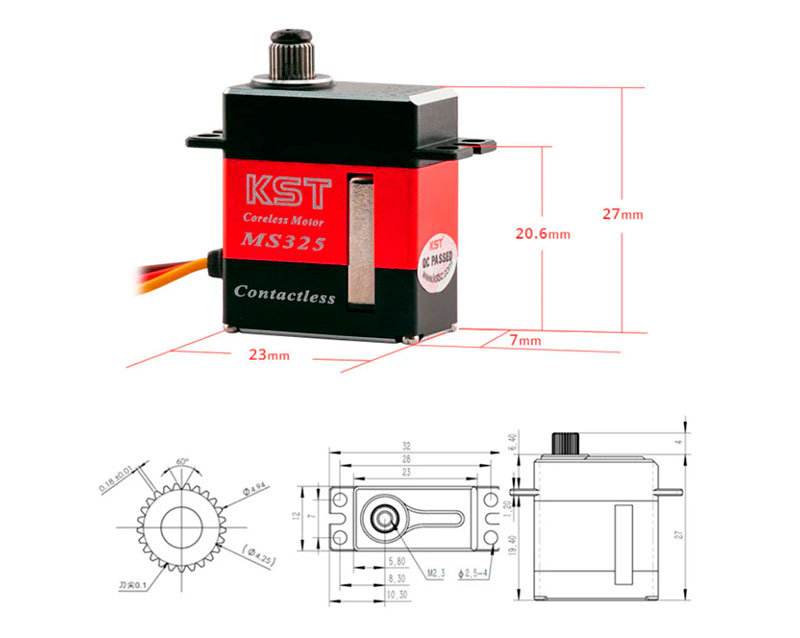 Цифровой сервопривод KST MS325 V6.0 HV Contactless Metal Gear Micro Digital Servo (KST-MS325) (нажмите для увеличения) Цифровой сервопривод KST MS325 V6.0 HV Contactless Metal Gear Micro Digital Servo (KST-MS325) (нажмите для увеличения)