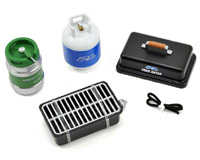 Portable Gas Grill, Propane Bottle, Keg, Drink Cans, Gas Line Accessory Assortment 9 (  )
