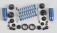 Factory Team 18T Rear Threaded Shock Kit Blue Aluminum with Collars